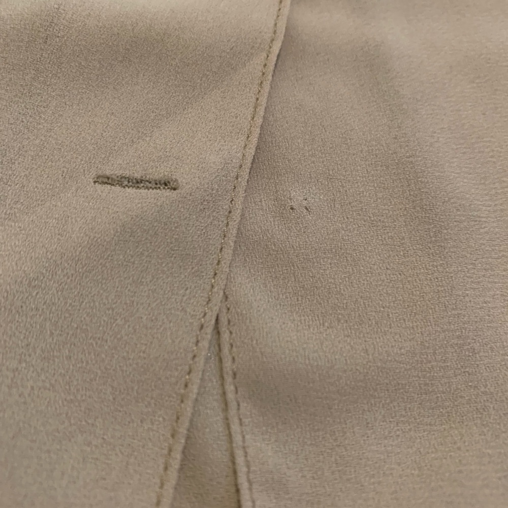Vtg Mister Leonard by Len Wasser Blouse | Tan/Khaki Puffed Shoulder Button-Up M - Picture 6 of 6